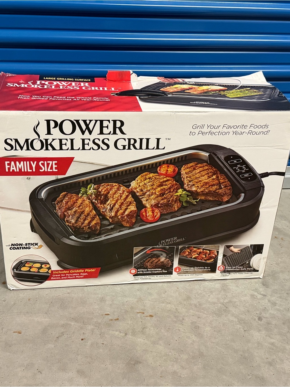 Brand New Family Size Smokeless Grill- Black